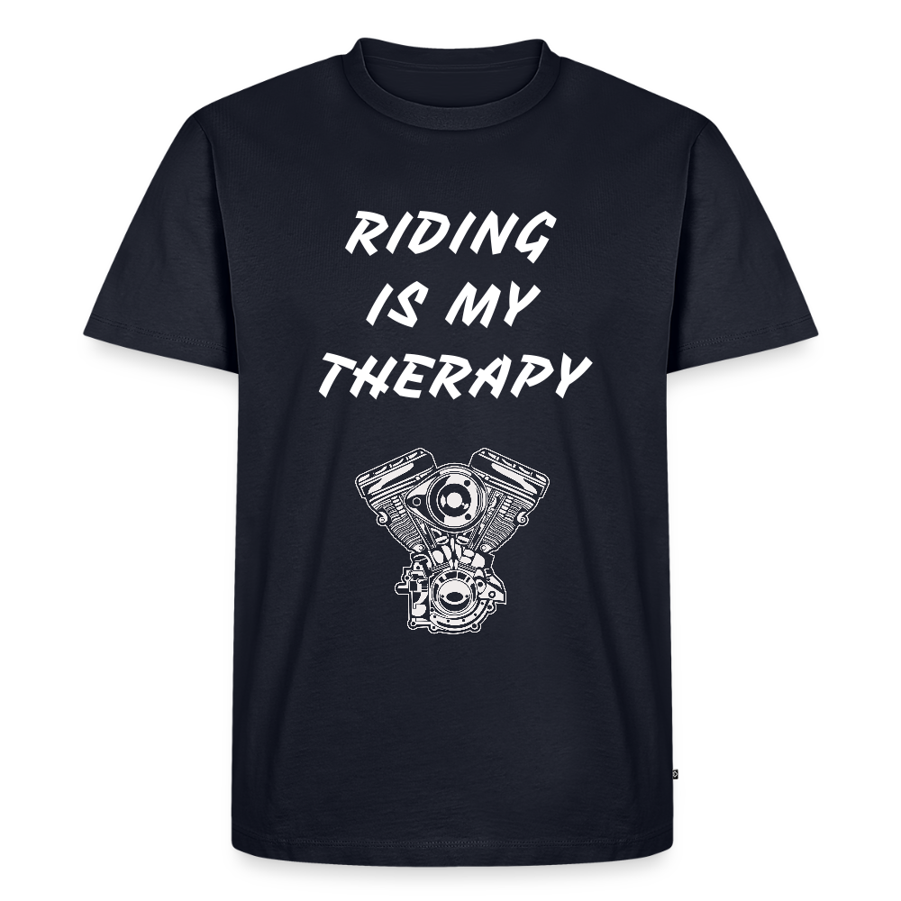 Riding is my Therapy Motorrad T-Shirt - Navy