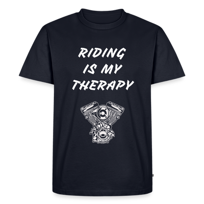 Riding is my Therapy Motorrad T-Shirt - Navy