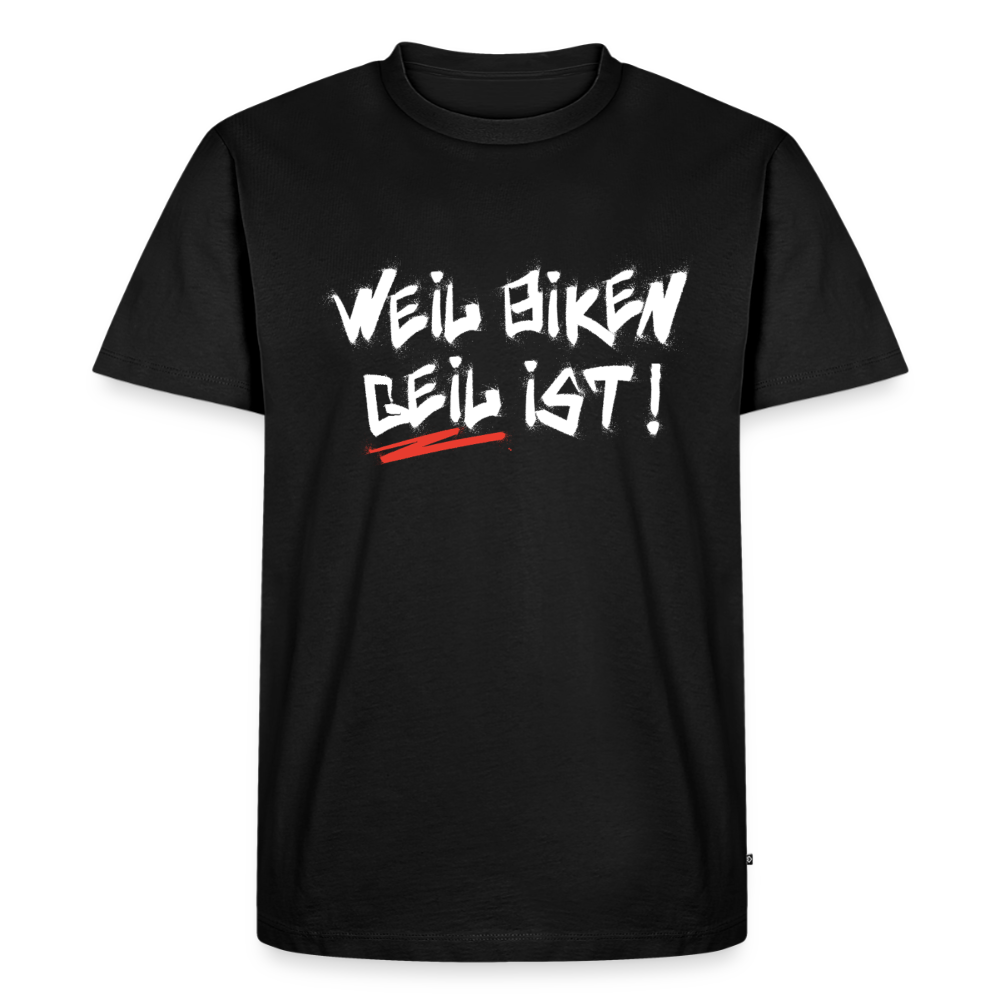 Weil Biken geil ist! Motorrad T-Shirt Herren - Schwarz