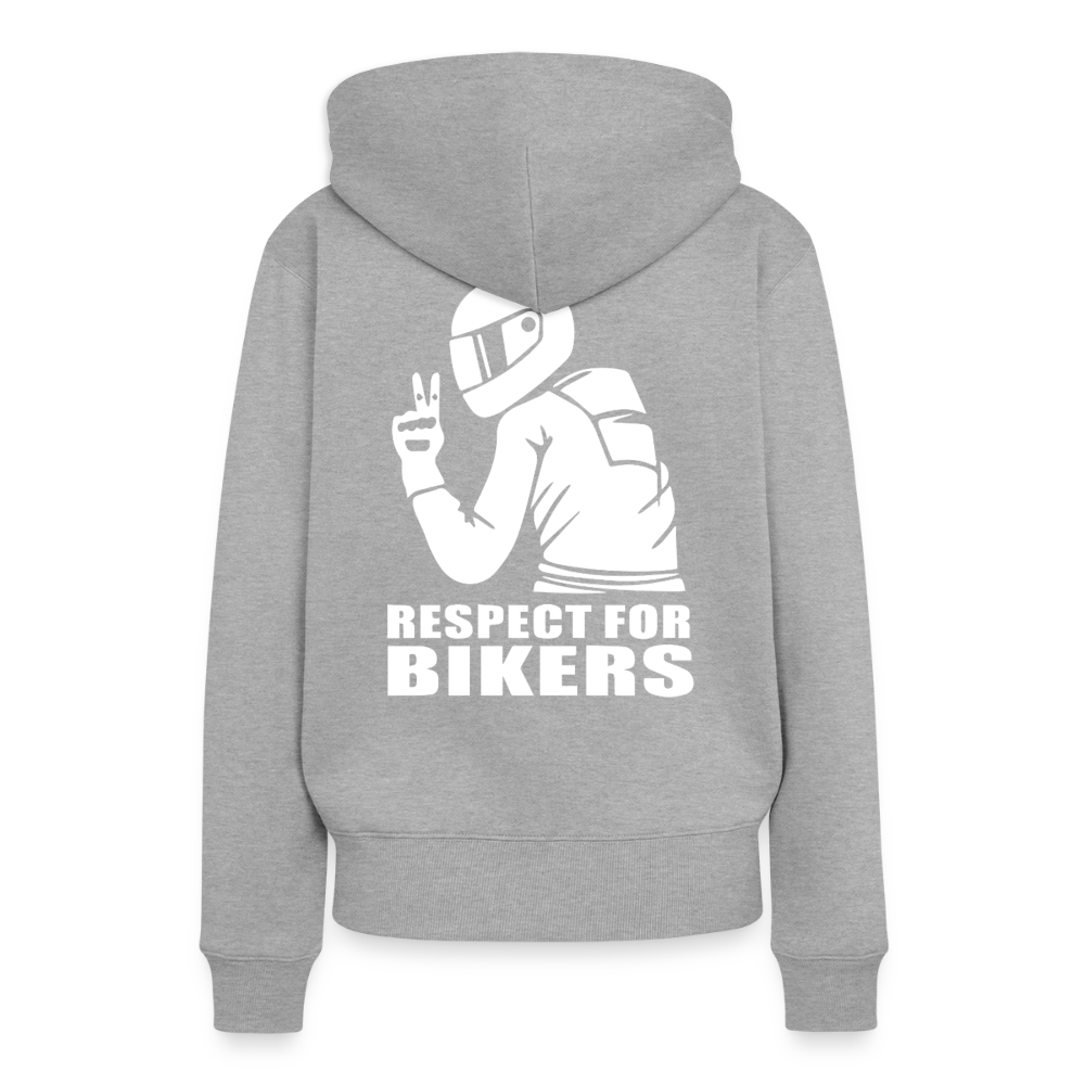 Respect for Bikers Motorrad Hoodie Damen - Grau meliert