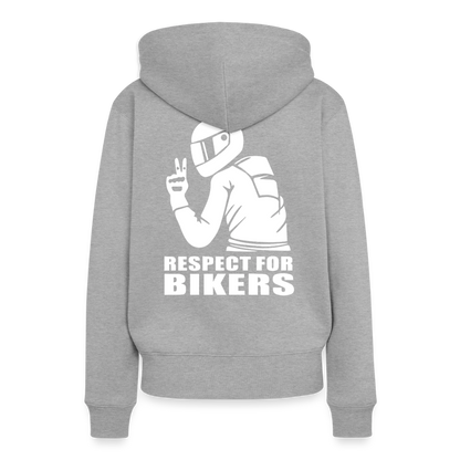 Respect for Bikers Motorrad Hoodie Damen - Grau meliert