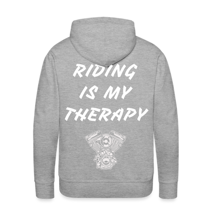 Riding is my Therapy Hoodie - Grau meliert