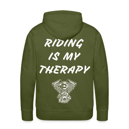 Riding is my Therapy Hoodie - Olivgrün